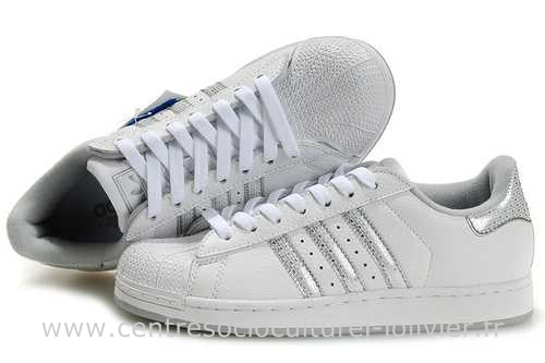 adidas superstar femme blanche et argent